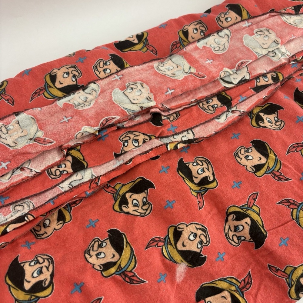 RARE Vintage Pinocchio Fabric‎ Light Flannel 3 Yards 24"x44" - Picture 3 of 3